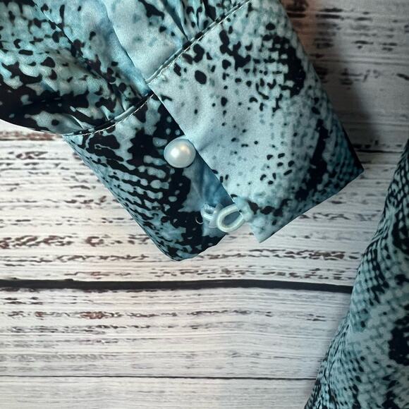 TAZAIY-WOMENS LONG SLEEVE BUTTON DOWN BLOUSE SNAKE PRINT - Picture 7 of 12